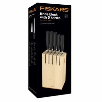 Набор ножей Fiskars FF+ Knife block with 5 knives (1016004)