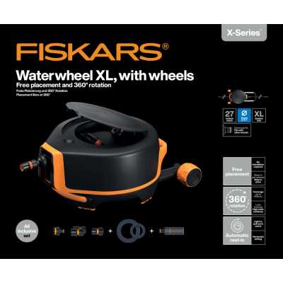 Автоматична котушка для шланга з колесами Fiskars X-series™ (1067548)