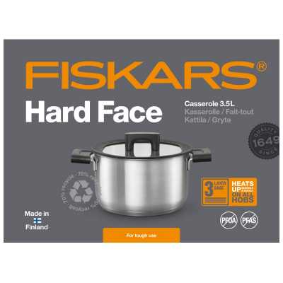 Каструля з кришкою Fiskars Hard Face Steel 3,5 L (1052240)