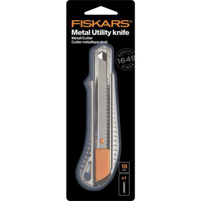 Ніж канцелярський суцільнометалевий Fiskars 18 mm (1004617)