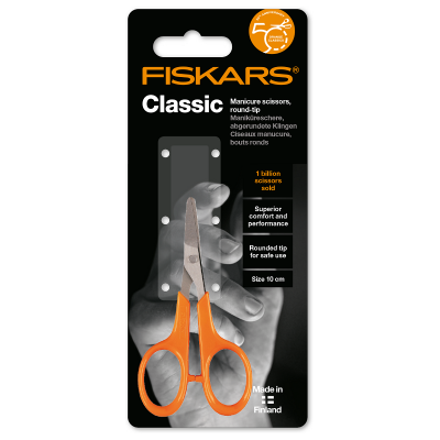 Манікюрні ножиці із закругленими кінчиками Fiskars Classic 10 см (1003028)