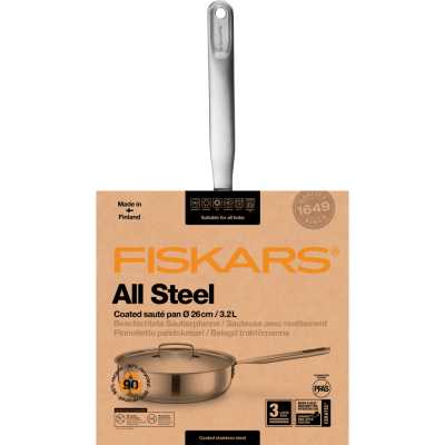 Сковорода з кришкою Fiskars All Steel 26 cm (1064746)