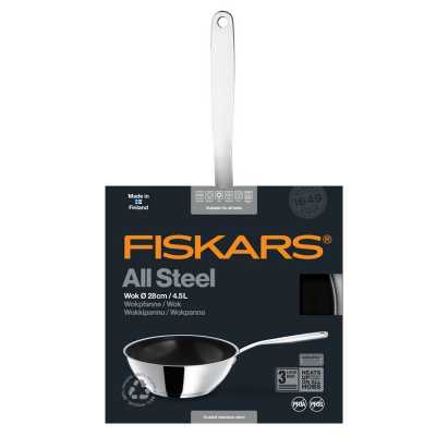 Сковорода Fiskars All Steel Wok 28cm 4,5L (1023763)