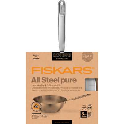 Сковорода WOK Fiskars All Steel Pure 28 cm (1065629)